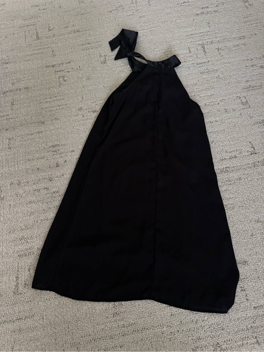 Black Halter Midi Dress with Tie Neck Bow